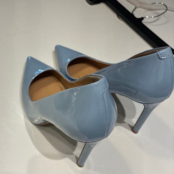 Express Sky Blue Patent Leather Pointy Stiletto Heels Sz 9 - Picture 5 of 8